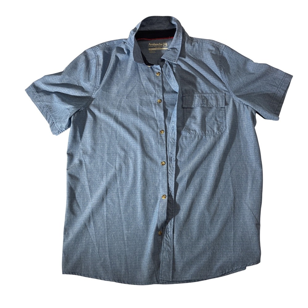 Avalanche Outdoor Supply Co Mens Large Blue Short Sleeve Button Down Shirt L